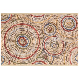 Liora Manne ESENCIA Indoor/Outdoor Power Loomed Latex Back Non Slip Mat - Contemporary Medallion Casual Colorful (Basket Circles Multi) (2'5" x 3'11")