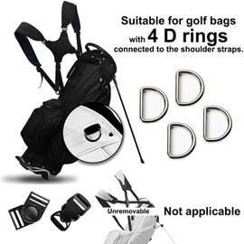 Ragyzity Golf Bag Strap, Universal Replacement Double Shoulder Single Shoulder Straps, Adjustable Strap Padded Golf Carrying Bag Strap, Waterproof Comfort Golf Bag Backpack Straps