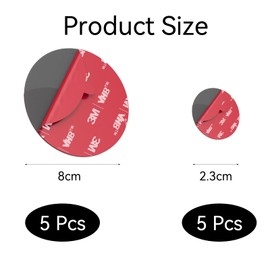 BHSTTNIXP 10 PCS Double Sided Sticky Pads,80 mm and 23 mm Dash Cam Sticky Pads,Durable Round Sticky Pads for Dash Cam Phone Holder GPS on Car Dashboard Windshield,Gray