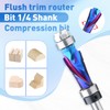 Spiral Flush Trim Router Bit Set ,Top & Bottom Bearing,1/2