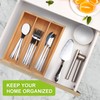 Unibambou Bamboo Utensil Drawer Organizer, Silverware Tray Organizer, Kitchen Drawer
