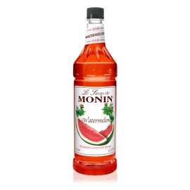 Monin - Watermelon Syrup | Premium Syrup for Cocktails, Slushes, Sodas & More | Clean Label, No Artificial Flavors, No Artificial Preservatives (BPA-Free Plastic Bottle, 1 Liter)
