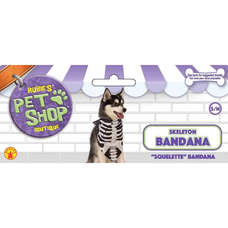 Rubies Skeleton Pet Bandana for Dogs or Cats, M/L