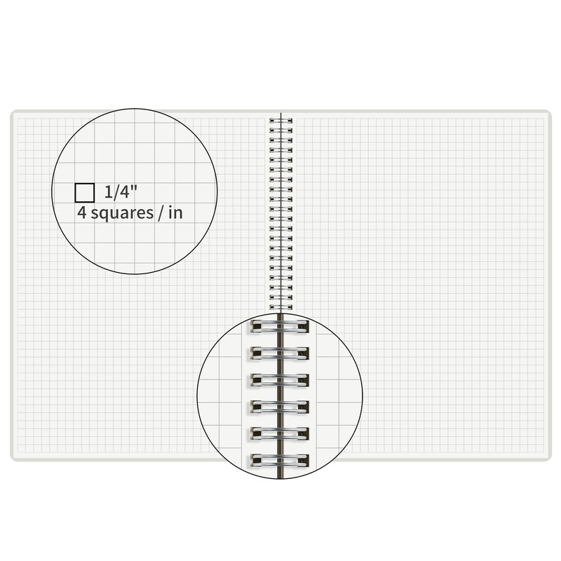 HULYTRAAT Large Graph Ruled Wirebound Spiral Notebook, 8.5 x 11