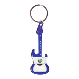 SandT Collection El Salvador Guitar Keychain Bottle Opener - Multi-Functional Tool with Guitar Shaped Design