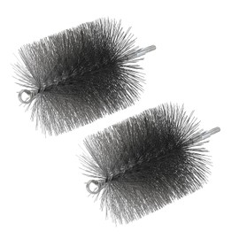 YOKIVE 3.7" Wire Chimney Cleaning Brush, 2 Pcs Steel Round Chimney Sweep Brush with 1/4 NPT Fitting for Cleaning Fireplace Burning Stove Tent Dryer Pipes, Silver