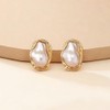 2 Pairs Exquisite Irregular Baroque Pearl Gold Stud Earrings for
