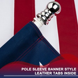 American Flag Pole Sleeve 3x5 ft Deluxe Super Tough Series, Heavy Duty Spun Polyester Flags for Outside, All Weather US Flag High Wind, TearProof Water Resistant for Outdoor Outside