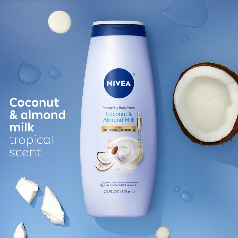 NIVEA Pampering Coconut and Almond Milk Body Wash with Nourishing