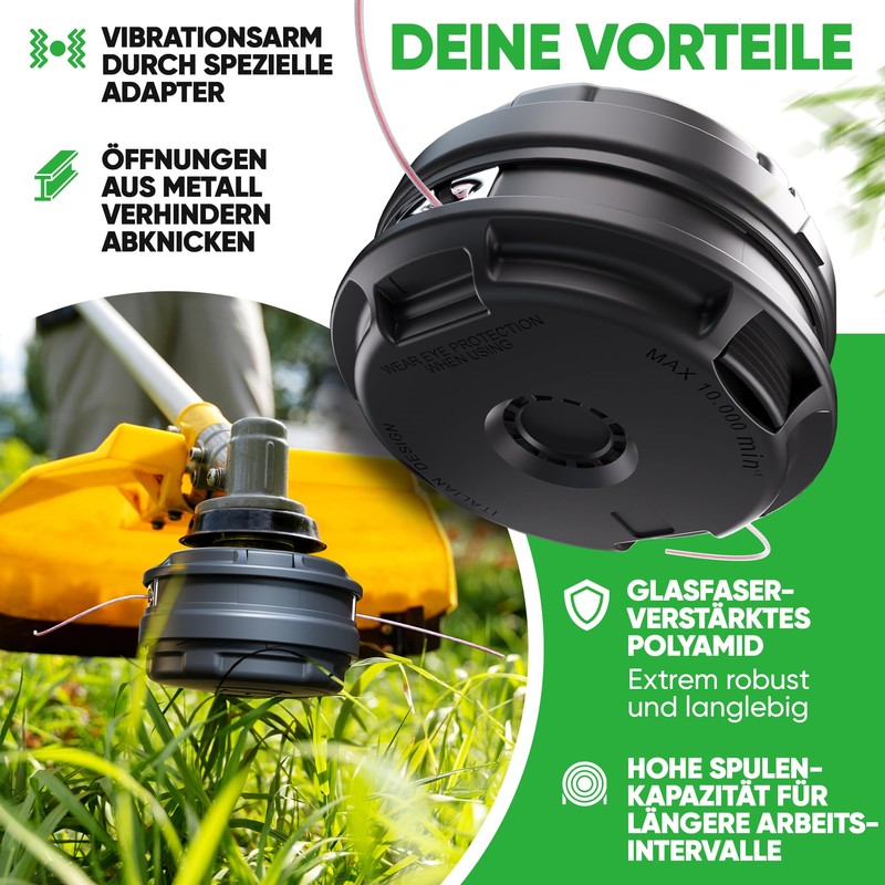 Heckenpracht® Line Head for Brush Cutter with Tap & Go