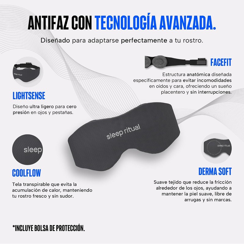 Sleep Ritual Antifaz Premium para Dormir con Tecnología Blackout