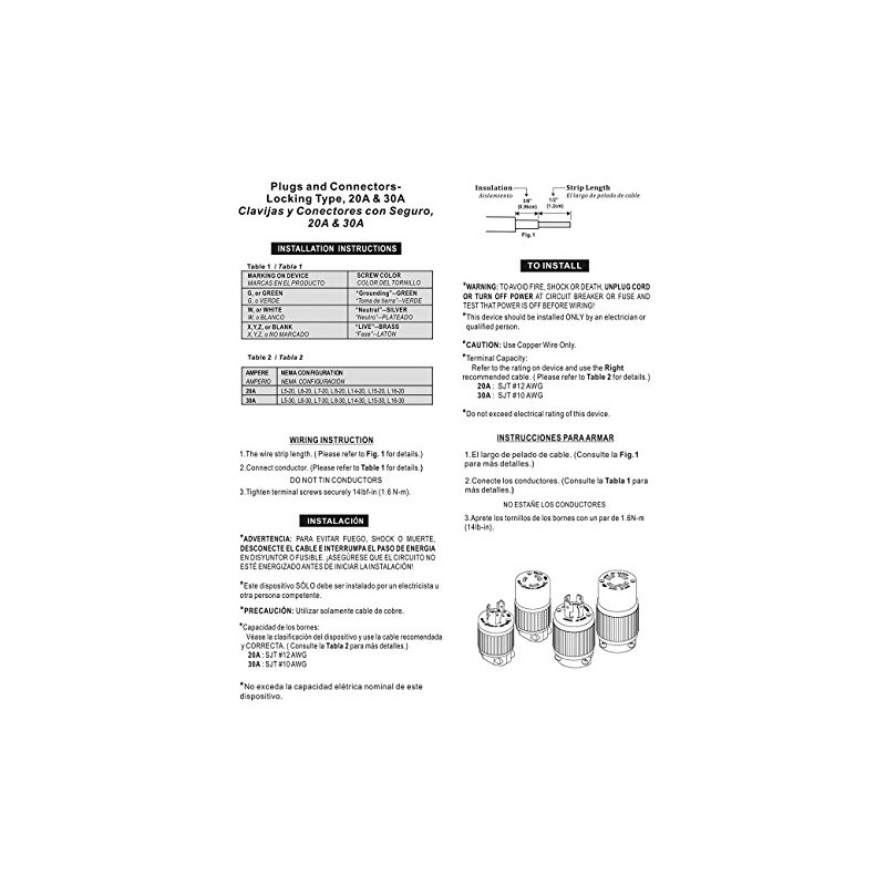 Superior Electric YGA017-KIT 30 Amp 250 Volt Male Female Twist