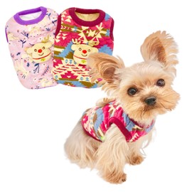 YorkieGogo 2-Piece Tiny Pet Clothes, Ultra Soft Sweater Set for Newborn/Teacup Cats & Dogs (e.g., Chihuahuas, Yorkies), Rabbits, XXXS Shirts (Reindeer, X-Small)