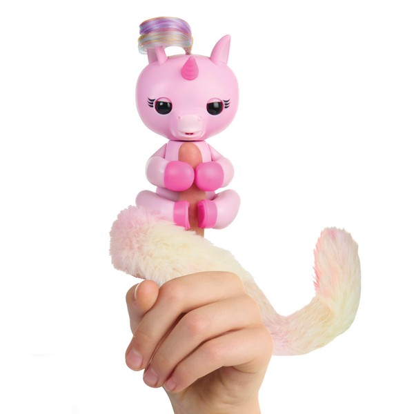 Fingerlings Snuggle Tails - Interaktives rosa Einhorn (Evie), mit flauschigem
