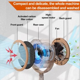 Mity Rain Portable Range Hood for Cooking, Rechargeable Kitchen Exhaust Fan, 125° Adjustable Rotation, Low Noise, Reusable Carbon Filter for Smoke Removal in Kitchens, BBQs, Hot Pots, RVs & Apartments