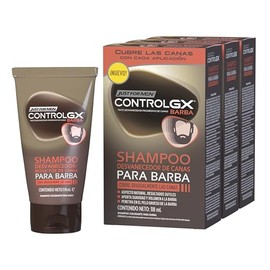 Just For Men Control Gx, Shampoo Desvanecedor Progresivo de Canas para Barba y Bigote, 3 pack 118ml cada