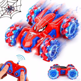 COOWIN Spider Double Sided 4WD Off-Road 360° Rotating Remote Control Stunt Car with Cool Light for Kids Age 3 5 6 7 8