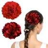 GGUFAY 2 Pieces Red Peony Hair Pin Artificial Flower Brooch