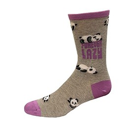 Hot Sox Women's Forever Lazy Panda Crew Socks 1 Pair, Grey Heather, Women's 9-11 Shoe