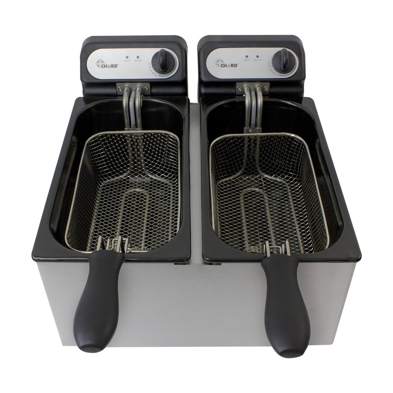 CHARD DF-6E, Dual Tank Deep Fryer, Stainless Steel, 6 liter,