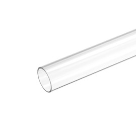 sourcing map Plastic Pipe Rigid Polycarbonate Round Tube Clear 0.86"(22mm) ID 1"(25mm) OD 9.6" (245mm) High Impact for Lighting, Models, Water Plumbing