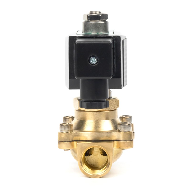 U.S. Solid 1/2" Brass Solenoid Valve - 12V DC, Normally