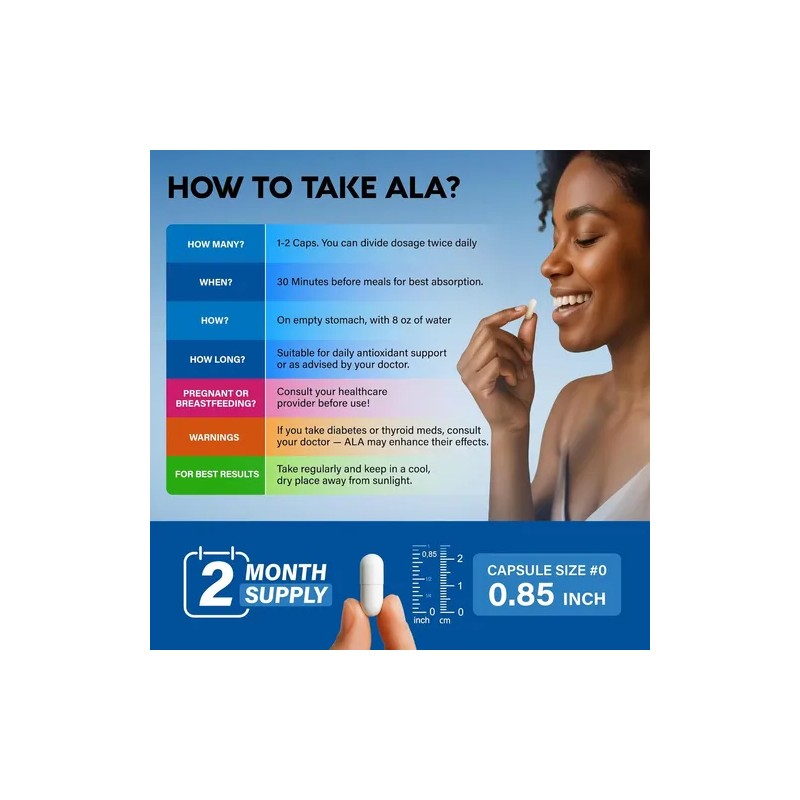 Acido Alfa Lipoico 600mg 120 Caps Nutra Harmony Hecho En