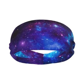 Colorful Purple Space Galaxy Stars Nebula Sports Sweatband Head Bands for Women Men Sweat-Absorbing Headbands Suitable for Running Yoga Fitness Football Exercise