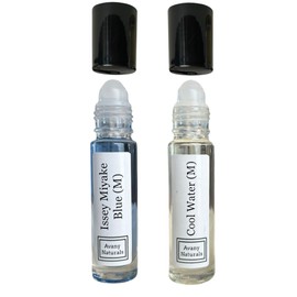 Avany Naturals Man Perfume Sampler Set - Roll Cologne Men, Replicant Perfume, Alt Fragrance, Travel Size Cologne, Roll-on Scented Body Oil, 2 pc Set (Cool Duo)