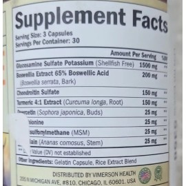 Vimerson Health  Glucosamine Chondroitin Turmeric & MSM Joint Health Exp 4/2026