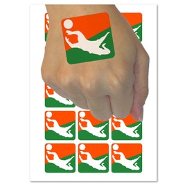 Soccer Goalie Diving For Ball Association Football Temporary Tattoo Water Resistant Fake Body Art Set Collection - 54 1" Tattoos (1 Sheet)