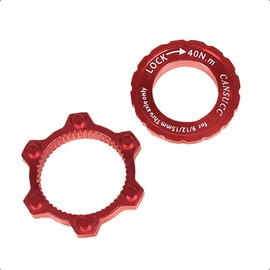 LoreenCar bicycle disc brake lock Center Lock Adapter Aluminum Disc Brake Rotor Adapter bike disc brake spacer fit 6 Bolts Rotors bicycle brakes bolt tool (Red)