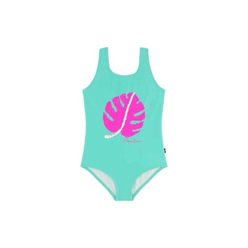 Nautica Girls' One-Piece Swimsuit with UPF 50+ Sun Protection, Quick