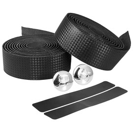 Road Bike Handlebar Tapes Bicycle Bar Tape Cycling Handle Bar Tape Bike Handle Foam Grip Straps Bicycle Breathable Wraps with 2pcs Bar End Plugs Carbon Pattern Black