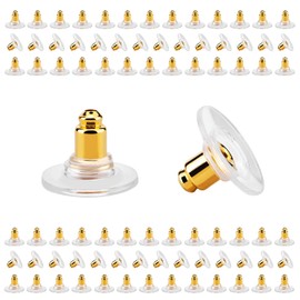 BEADNOVA 240 piezas de repuesto para pendientes chapados en oro hipoalergénico con almohadilla para postes