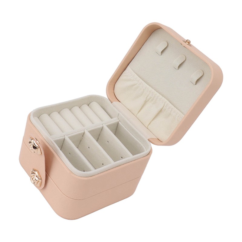 Travel Jewelry Box Organizer Small Portable Storage Case 2 Layer