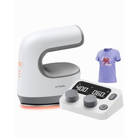 xTool Mini Heat Press Machine with Wireless Control Pod- Ultra Light Portable Small Heat Press Machine for T-Shirts Shoes Hats, 4 Custom Presets & Fast Heating Mini Iron for Crafting Heating Transfer