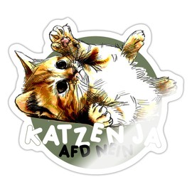 Spreadshirt Cats Yes, AFD No Anti-AFD Sticker, Max. 10 x 10 cm, 10 x 10 cm, Glossy White