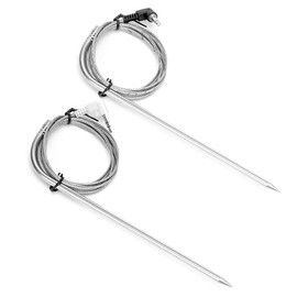 Coforu Upgraded Waterproof Dual Meat Probe Set (2 PCS) for Traeger Grills - 3.5mm Digital BBQ Thermometer with Precision Temperature Monitoring