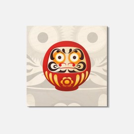 Unbranded Daruma Doll Japan Gift Serious 4'' X 4'' Square Wooden Coaster