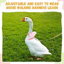 SATINIOR 3 Pack Harness and Leash for Pet Ducks, Real Duck Collar and Leash Soft and Adjustable Harness Training Traction Rope Collar for Young Adult Pet Goose Chicken Hen(Pink Green Yellow,Adult)