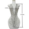 Handmade Rhinestones Large Bodice Applique Glass Stones Beads Bright Crystal