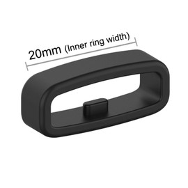 FanTEK 10pcs Watch Strap Holder Loop, 20mm Silicone Watch Band Keeper Retainer Fastener Ring Parts for Smart Watch Band Wristband Replacement, Black