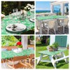 misaya Rectangle Vinyl Tablecloth, Fitted Table Cover, 100% Waterproof, Elastic