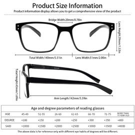 SIGVAN Blue Light Blocking Reading Glasses for Men Women Computer Spring Hinge Readers Square Frame Glasses 5 Packs (5C, 3.0)