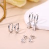 Roheafer 3 Pairs Sterling Silver Earrings Set for Women Hypoallergenic