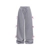 Ecolala Girls Wide Leg Sweatpants High Waisted Drawstring Bow Side