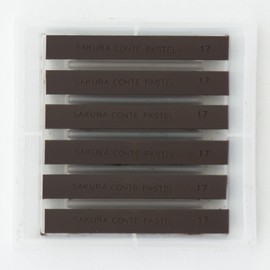 Sakura Crepas Conte Pastel Dark Brown 6 CT Roses #17 (6)