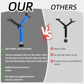 JFG RACING Motorcycle Rear Wheel Lifting Stand, Motorcycle Stand, Portable Front Wheel and Rear Wheel Stand, Paddock Stand, Chainwheel Cleaning Roller Stand, Universal Motorcycle Blue