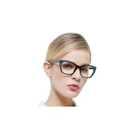 OCCI CHIARI Black Reading Glasses Women 6.0 Stylish Readers 1.0 1.25 1.5 1.75 2.0 2.25 2.5 2.75 3.0 3.5 4.0 5.0 6.0 (Black blue, 6.0)